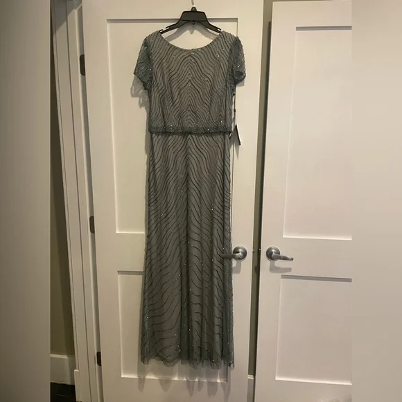 Adrianna Papell - beaded blue dress, size 6 - Picture 2 of 5